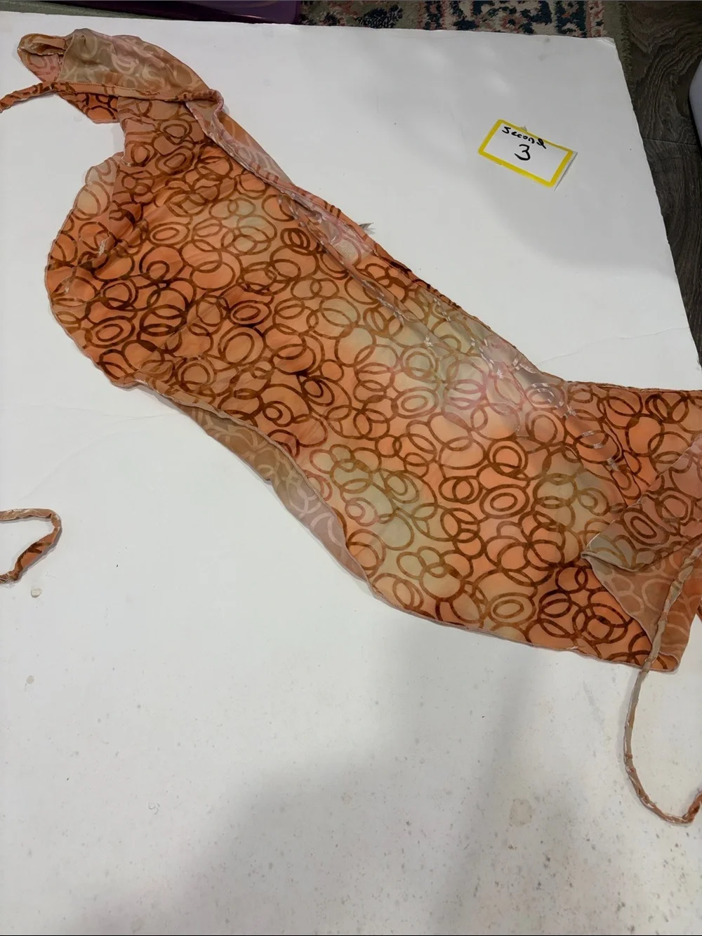 Capezio Orange Sheer Patterned Dance skirt with Ties